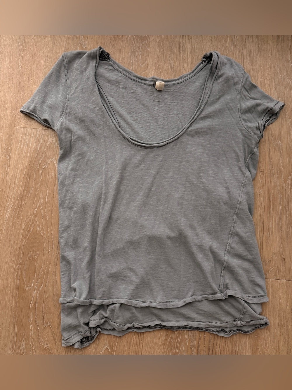 We The Free free people blue-gray short sleeve tee